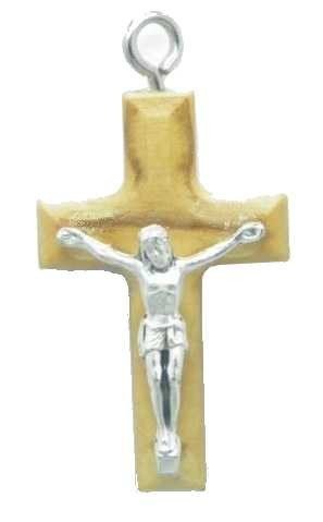 Croix en bois d'olivier avec cordon - 3 cm