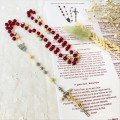 Chapelet 7 dons du Saint Esprit + notice - rouge