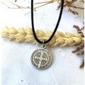 Médaille Saint Benoit - métal argenté - 18 mm