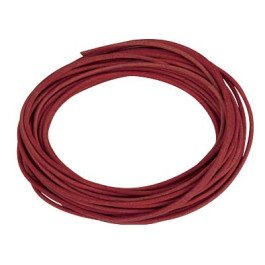 Cordon de cuir rouge 2 mm - 80 cm