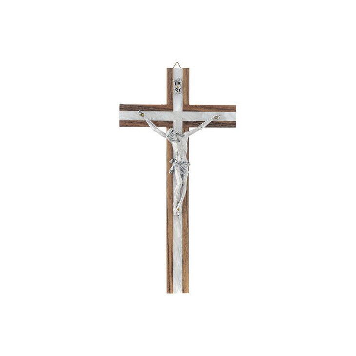 Crucifix en bois & nacre
