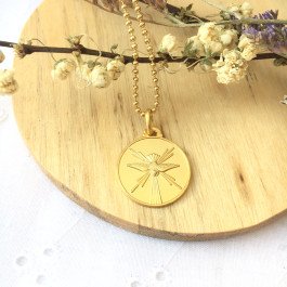 Médaille du Saint Esprit 18 mm - plaqué or