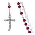 Chapelet Christ Miséricordieux - Blanc & rouge