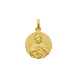 Médaille Scapulaire - ND du Mont Carmel et Sacré-Coeur 14 mm - plaqué or