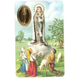 Carte de prière avec poinçon - Notre-Dame de Fatima