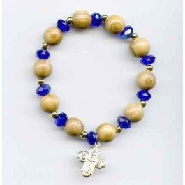 Bracelet semi cristal et grains bois