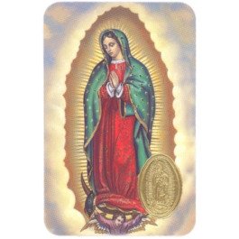 Carte de prière avec poinçon - Notre-Dame de Guadalupe