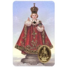 Carte de prière avec poinçon - Enfant Jésus de Prague