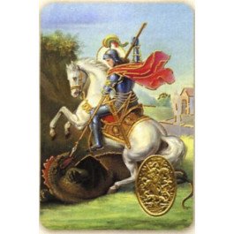 Carte de prière avec poinçon - Saint Georges