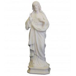 Statue du Sacré Coeur de Jésus en albâtre - 20 cm