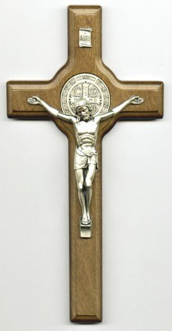 Crucifix Saint Benoît - Bois foncé