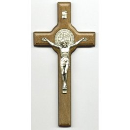 Crucifix Saint Benoît - Bois foncé - 21 cm