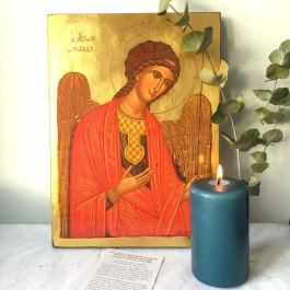 Icône plate Saint Michel rouge