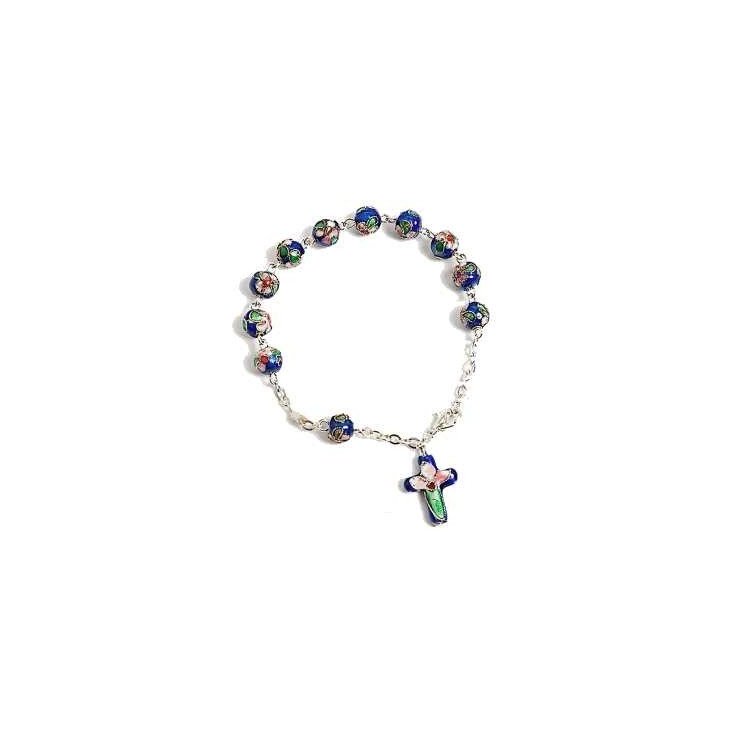 Bracelet dizainier cloisonné bleu