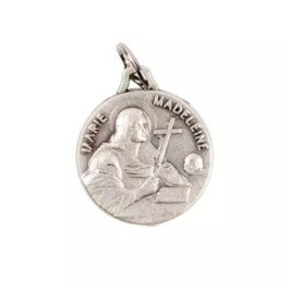 Médaille Sainte Marie Madeleine - métal argenté - 18 mm