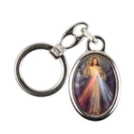 Porte-clés Christ Miséricordieux en résine couleur
