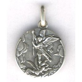 Médaille Saint Michel - métal argenté - 18 mm