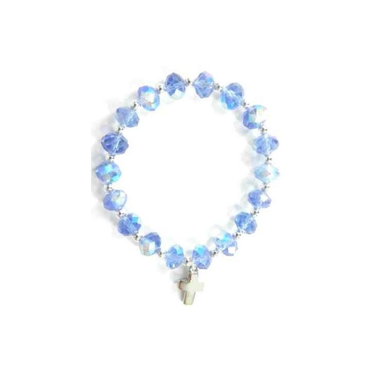 Bracelet religieux en cristal bleu