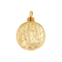 Médaille Notre Dame de Lourdes - plaqué or