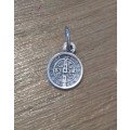 Médaille Saint Benoit - métal argenté - 10 mm