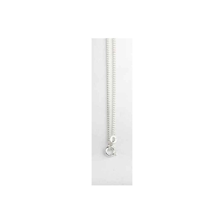 Chaîne maille gourmette diamantée 1,5 mm  - Argent