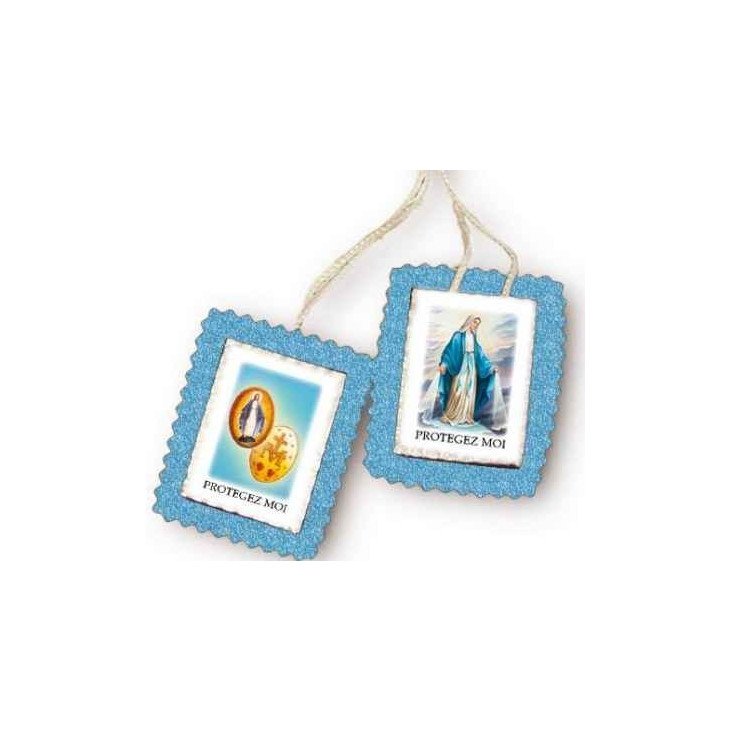 Scapulaire en tissu - Vierge Miraculeuse - Petit format