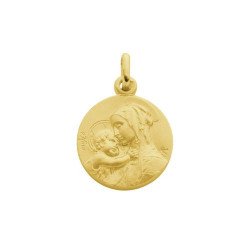 Médaille de la Vierge à l'Enfant profil - plaqué or