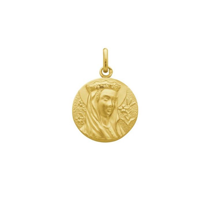 Médaille de la Vierge couronnée 20 mm - plaqué or