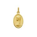 Médaille de la Vierge Marie jeune - ovale - plaqué or