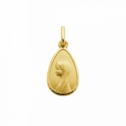 Médaille de la Vierge forme de goutte - plaqué or