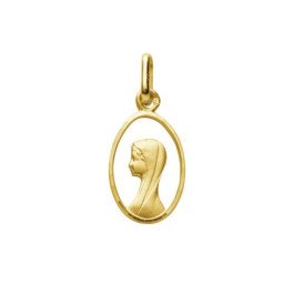 Médaille de la Vierge ovale ajourée 17 mm - plaqué or