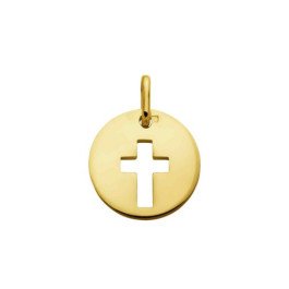 Médaille croix - plaqué or