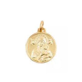 Médaille de Notre Dame du Perpétuel Secours bord poli - plaqué or