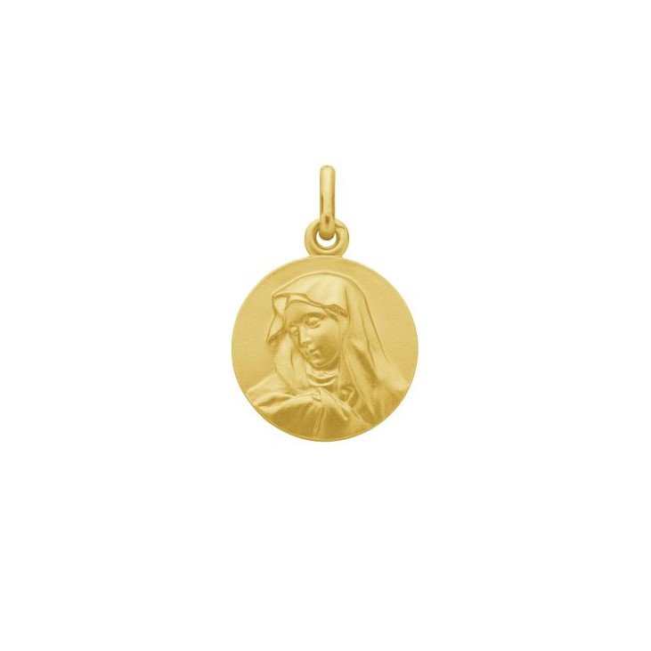 Médaille de la Vierge au voile 18 mm - plaqué or
