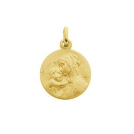 Médaille de la Vierge à l'Enfant de Botticelli 16 mm - plaqué or