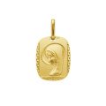 Médaille de la Vierge rectangulaire 18 mm - plaqué or