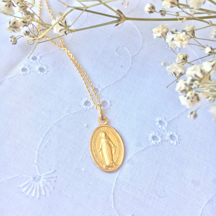 Médaille Miraculeuse bord fin - or 18 carats