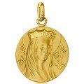 Médaille de la Vierge couronnée 20 mm en or 18 carats