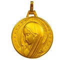 Médaille Vierge Marie Byzantine 18 mm en or 18 carats