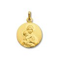 Médaille de la Vierge de tendresse 18 mm en or 18 carats