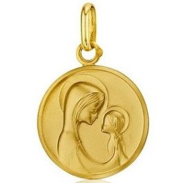 Médaille de la Vierge à l'Enfant moderne 18 mm en or 18 carats