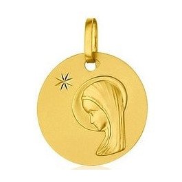 Médaille de la Vierge étoile de Bethléem 16 mm en or 18 carats