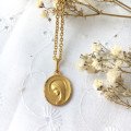 Médaille de la Vierge ovale 14 mm - or 18 carats
