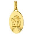 Médaille Ange ovale en or 18 carats