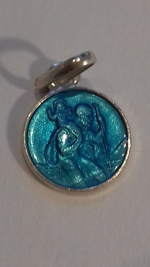 Médaille St Christophe argent émail