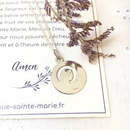 Médaille de la Vierge Priante ajourée - argent