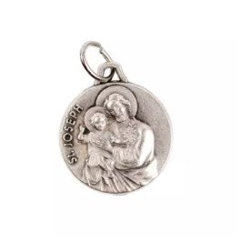 Médaille Saint Joseph - Métal argenté - 18 mm