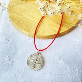 Médaille Saint Esprit  - métal argenté - 18 mm
