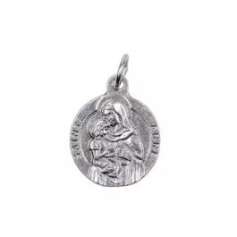 Médaille Sainte Anne - métal argenté - 18 mm