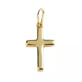 Croix plate 20 mm - plaqué or